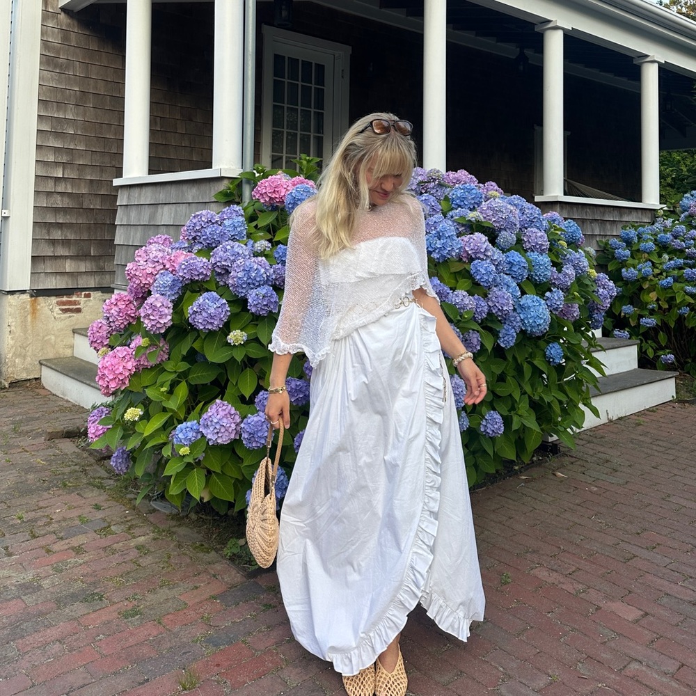 Kika Vargas Sylvia White Maxi Dress